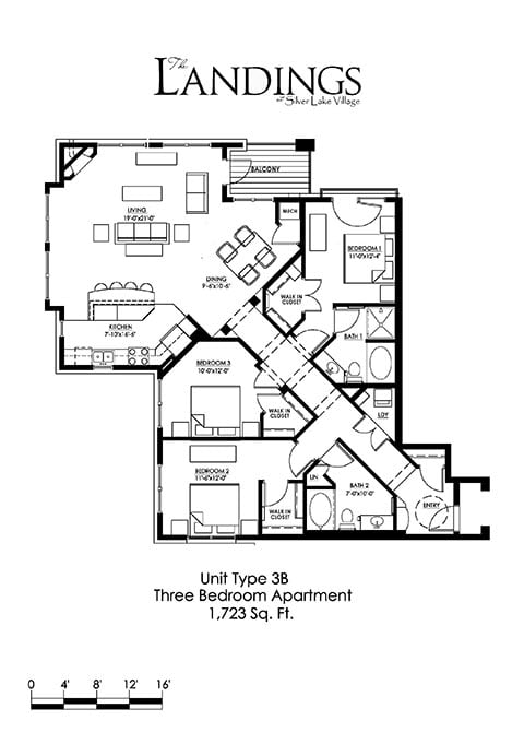 Dominium_Landings at Silver Lake_3 Bedroom Floor Plan