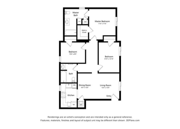 Magnolia Court_Bedroom Floor Plan