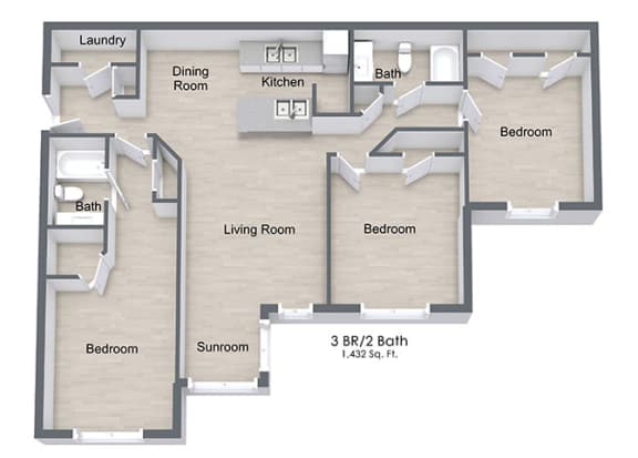 Mill Creek_3 Bedroom Floor Plan