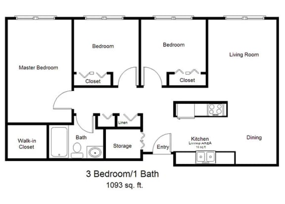 Mississippi View_3 Bedroom Floor Plan