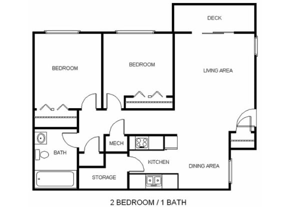 Mossy Oaks_2 Bedroom Floor Plan
