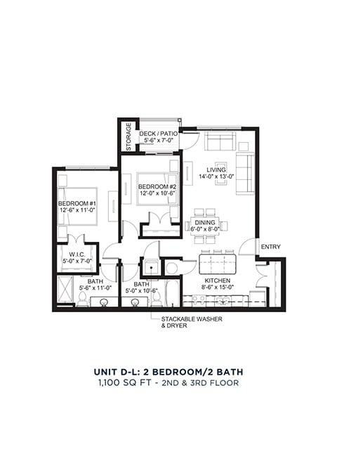 North Range Crossings_2 Bedroom Floor Plan