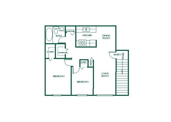 2 Bedroom Floor Plan