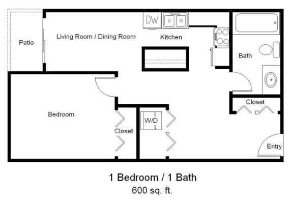 Park Avenue West_1 Bedroom Floor Plan