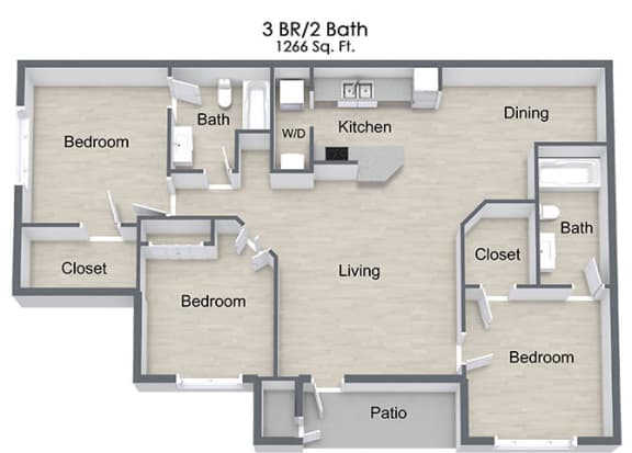 Pine Tree_3 Bedroom Floor Plan