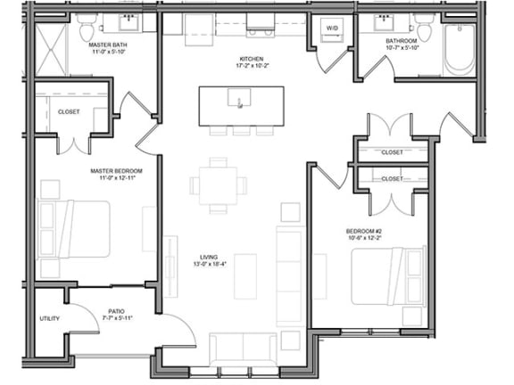 Preserve at Highland Ridge_2 Bedroom Floor Plan