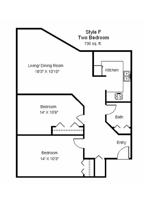 Rivertown Commons_2 Bedroom Floor Plan