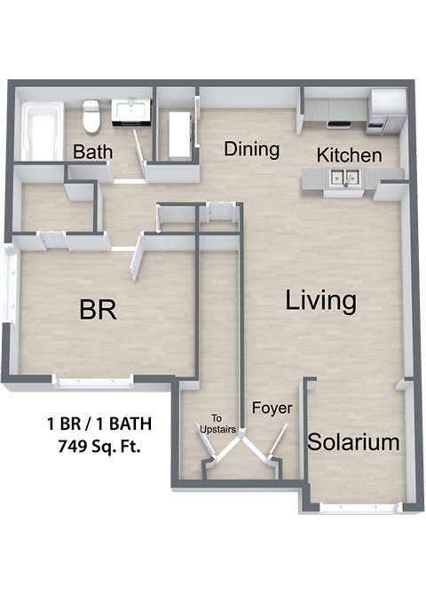 Sawyer Estates_1 Bedroom Floor Plan