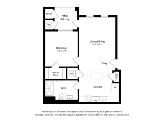 Dominium_Scharbauer Flats_1 Bedroom Floor Plan_A1-ADA