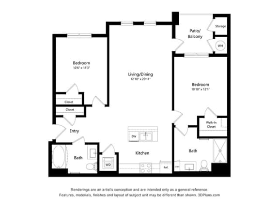 Dominium_Scharbauer Flats_2 Bedroom Floor Plan_B1-ADA