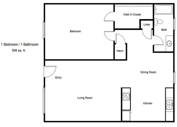 Silver Glen_1 Bedroom Floor Plan