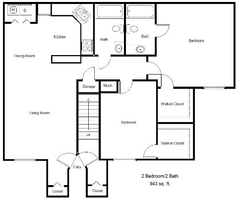St. Cloud Village_2 Bedroom Floor Plan