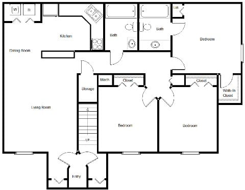 St. Cloud Village_3 Bedroom Floor Plan