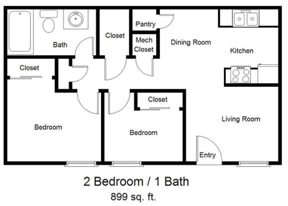 St. James Village_2 Bedroom Floor Plan