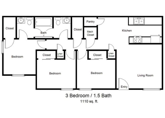 St. James Village_3 Bedroom Floor Plan