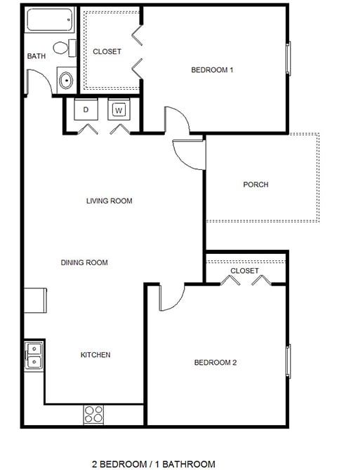 Valley Hill_2 Bedroom Floor Plan