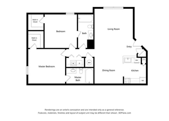 Vermillion_2 Bedroom Floor Plan