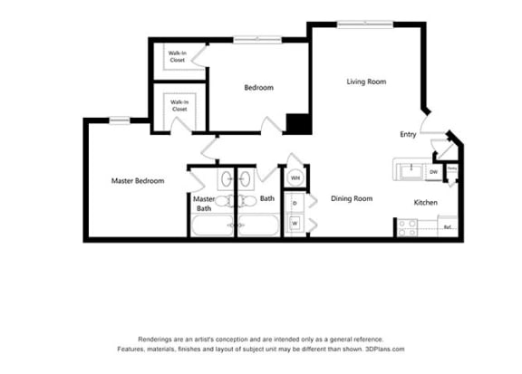 Vermillion_2 Bedroom Floor Plan