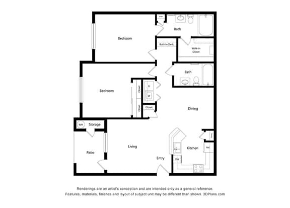2 Bedroom Floor Plan