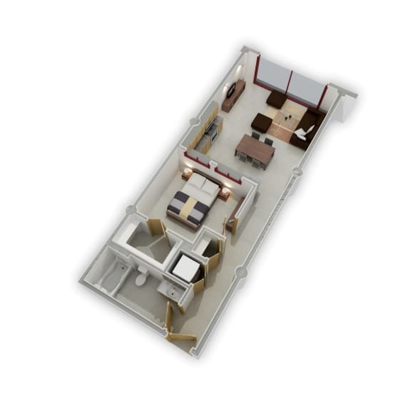 Floor Plan  Buzza Lofts_1 Bedroom C Floor Plan