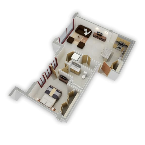 Buzza Lofts_1 Bedroom E Floor Plan