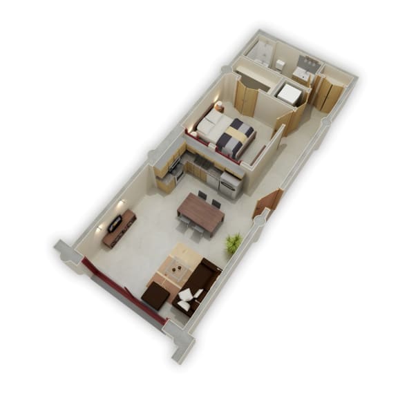 Buzza Lofts_1 Bedroom T Floor Plan