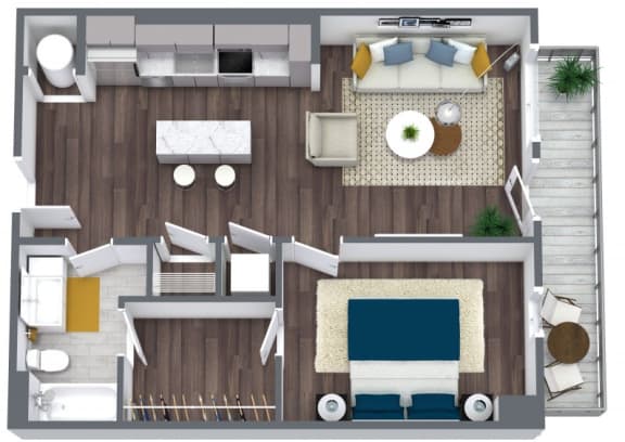 10th &amp; Dairy Floor Plan 1 Bedroom F2