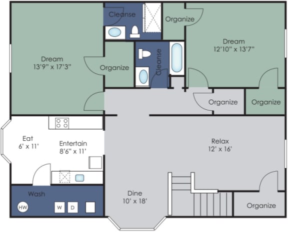 Holly Point 2Bedroom floor plan
