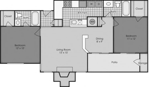 Harris Pond Floor Plan 2 Beds