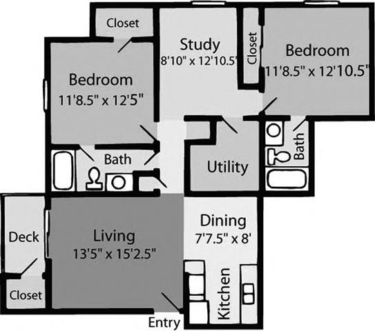 Cape Harbor Apartments in Wilmington NC Floor Plan 12