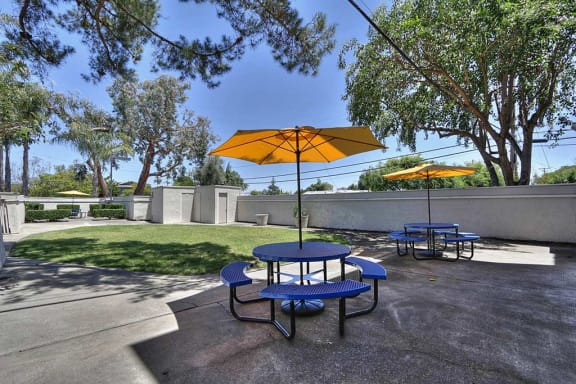 Outdoor sitting with sunshade at Hamilton, San Jose, California