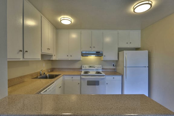 Kitchen with cabinets and cupboards at Hamilton, San Jose, CA, 95130