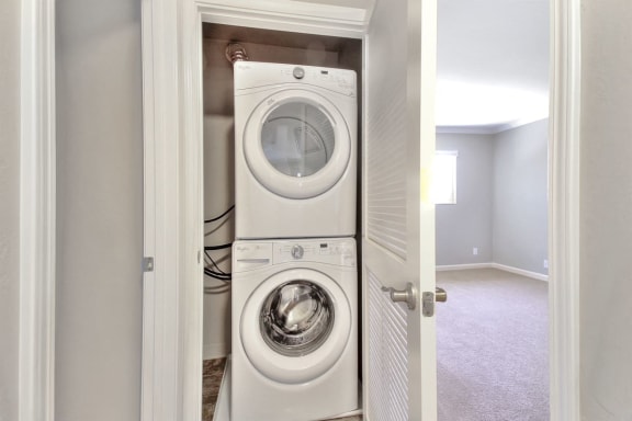 washer and dryer in unit at Laurel Grove, California