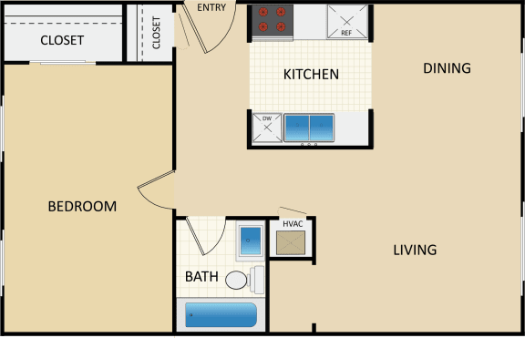 1 bed 1 bath floor plan 1 bed 1 bath floor plan