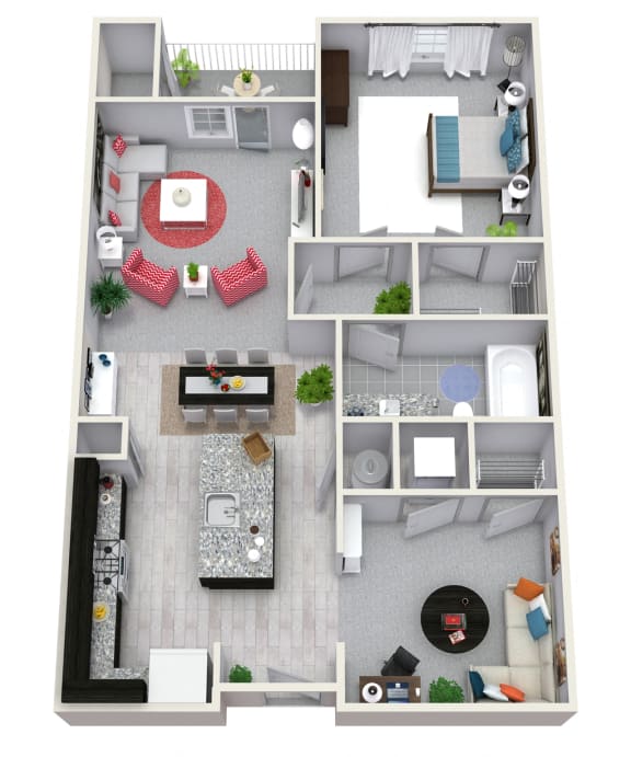 1 Bedroom 1 Bath 821 sqft A3 Floor Plan Floor Plan 1 Bedroom 1 Bath 821 sqft A3 Floor Plan at The Cliftwood, Sandy Springs, GA