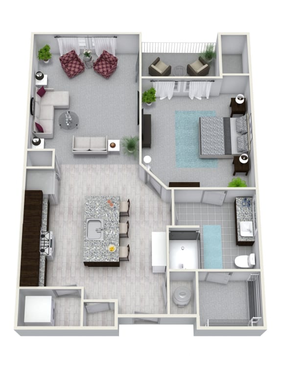 1 Bedroom 1 Bath 699 sqft A4 Floor Plan Floor Plan 1 Bedroom 1 Bath 699 sqft A4 Floor Plan at The Cliftwood, Sandy Springs, Georgia