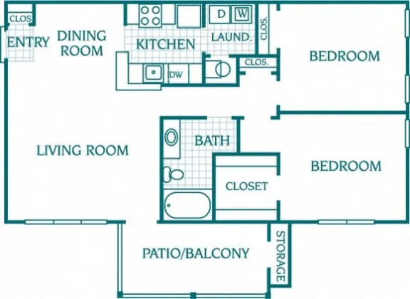 Renovated two bedroom apartment with 1 bathroom. Approximately 1131 square feet. Floor plans are artist&#x27;s rendering. All dimensions are approximate.  Actual product and specifications may vary in dimension or detail.  Not all features available in every apartment. Prices and availability are subject to change. Please contact a representative for details.