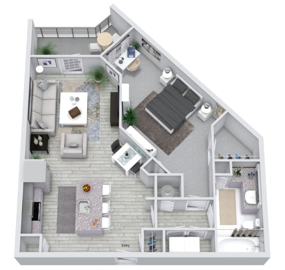 1 bed 1 bath floorplan Floor Plan 1 bed 1 bath floorplan, at NorthPointe, South Carolina