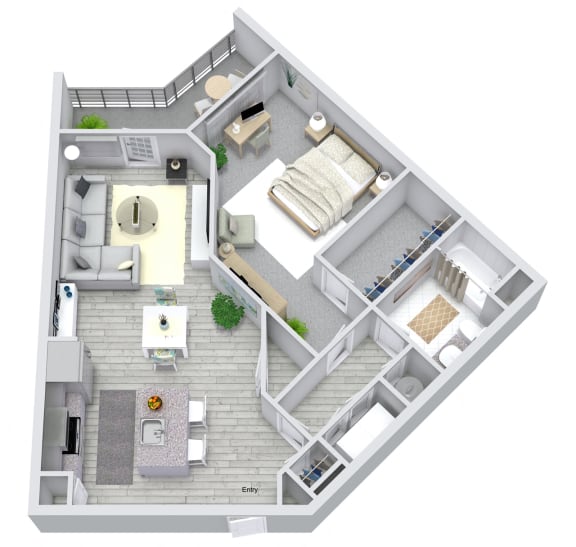 1 bed 1 bath floorplan Floor Plan 1 bed 1 bath floorplan, at NorthPointe, South Carolina, 29601