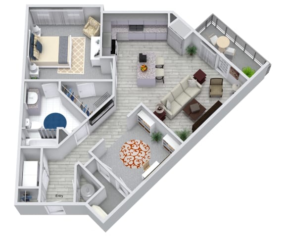 1 bed 1 bath floorplan Floor Plan 1 bed 1 bath floorplan, at NorthPointe, Greenville, SC 29601