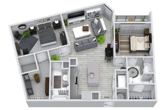 2 bed 2 bath floorplan Floor Plan 2 bed 2 bath floorplan, at NorthPointe, Greenville, SC