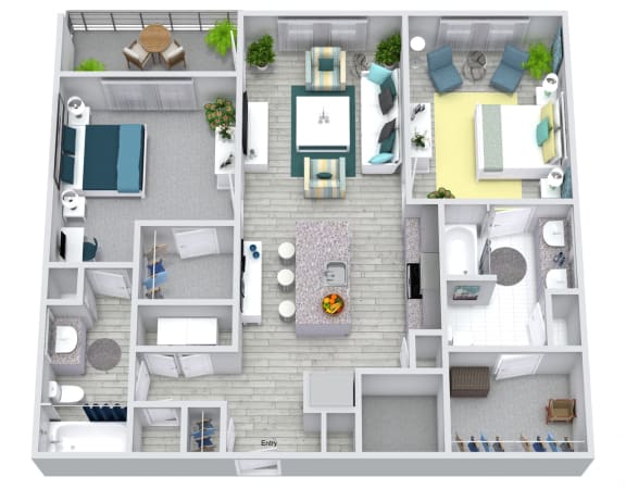 2 bed 2 bath floorplan Floor Plan 2 bed 2 bath floorplan, at NorthPointe, Greenville South Carolina