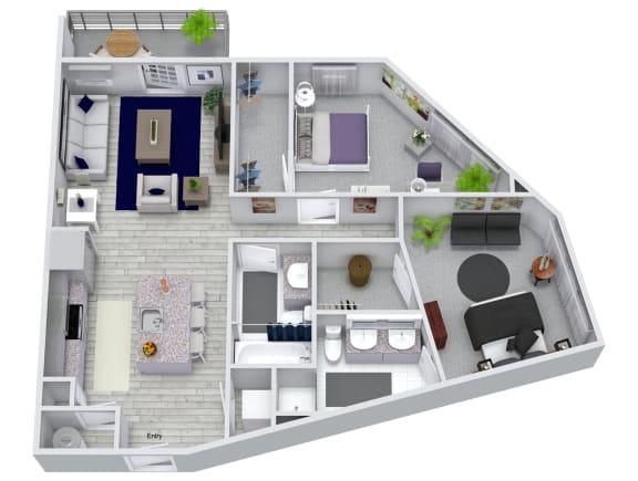 2 bed 2 bath floorplan Floor Plan 2 bed 2 bath floorplan, at NorthPointe, Greenville