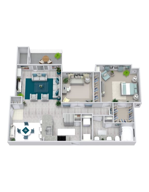692 sq.ft. 1 bedroom 1 bathroom L Floor Plan 692 sq.ft. 1 bedroom 1 bathroom L at The Columns at Westchase, Houston