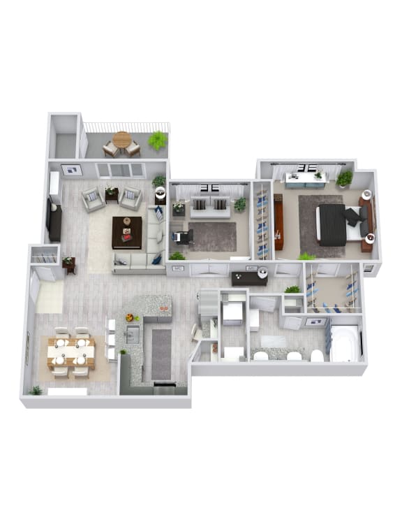 692 sq.ft. 1 bedroom 1 bathroom K Floor Plan 692 sq.ft. 1 bedroom 1 bathroom K at The Columns at Westchase, Texas