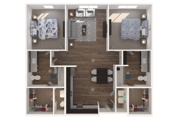 Lofts at Jefferson Station 2 Bedroom 2 Bath Floor Plan