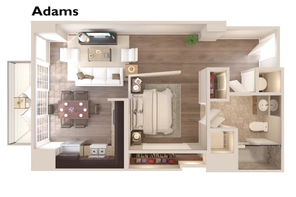 Adams - 1 Bedroom 1Bath
