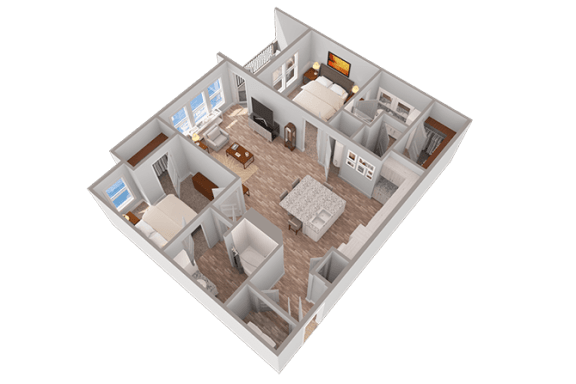 Ciel Luxury Apartments | Jacksonville, FL | Celeste 2 Bedroom Floor Plan