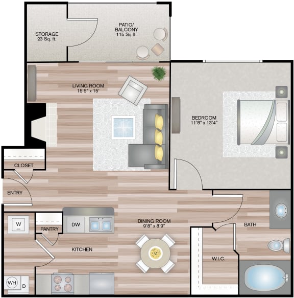 Floor Plan  Bondi 1 bedroom