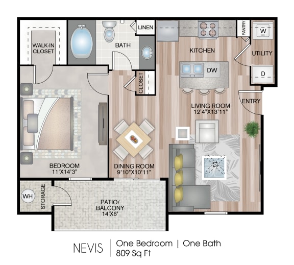 Floor Plan  Harbortown Apartments Orlando